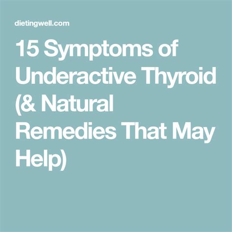 15 Symptoms Of Underactive Thyroid And Natural Remedies That May Help