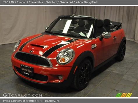 Chili Red 2009 Mini Cooper S Convertible Checkered Carbon Black