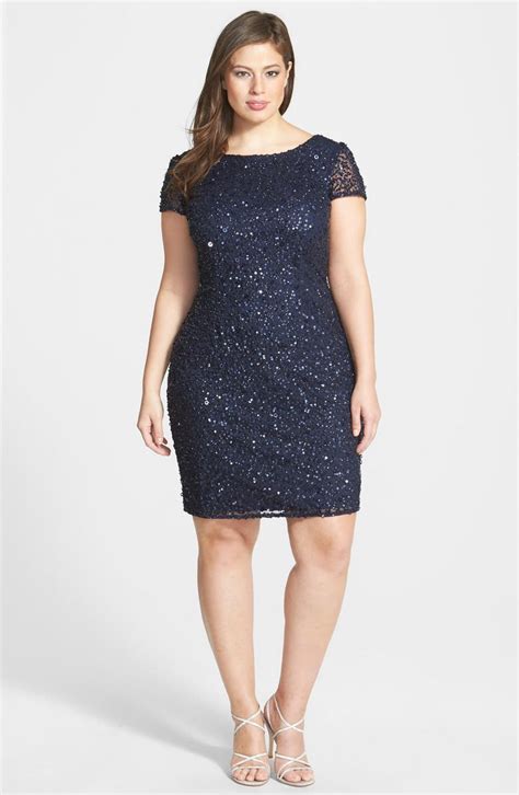 Adrianna Papell Beaded Short Sleeve Sheath Dress Plus Size Nordstrom