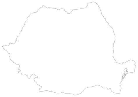 Blank Map Of Romania SVG Vector Outline Map