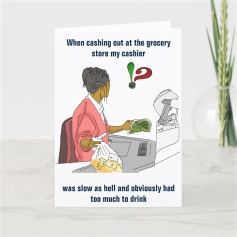 Cashier Funny Birthday Card | Zazzle