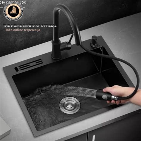 Jual Paket Lengkap Kitchen Sink Stainless Ichsan Black Shopee