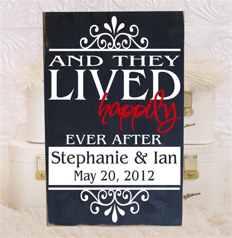 Personalized And They Lived Happily Ever After Wooden Vinyl Etsy