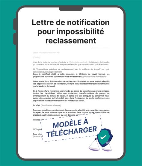 Lettre De Notification Pour Impossibilit Reclassement Mod Le