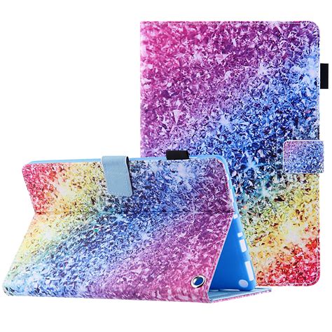 Allytech Fire 7 Case 12th Gen 2022 Released Pu Leather Cute Pattern Folio Flip Smart Cover