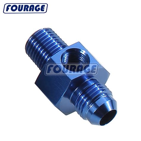 Auto Parts Aluminum An6 Male Flare To 3 8 Npt With Gauge Gage Port Oil Fuel Line Hose Pipe