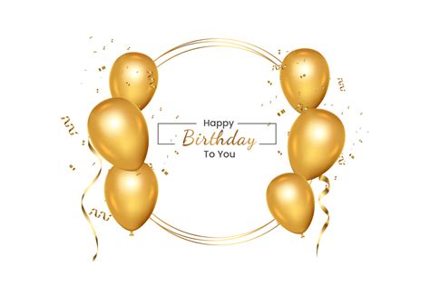 Birthday Background Design Happy Birthday To You Text With Elegant Gold Balloons 27188144 Png