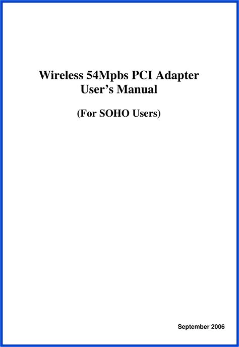 Pro Nets Technology WP61R2 WIRELESS PCI ADAPTER User Manual