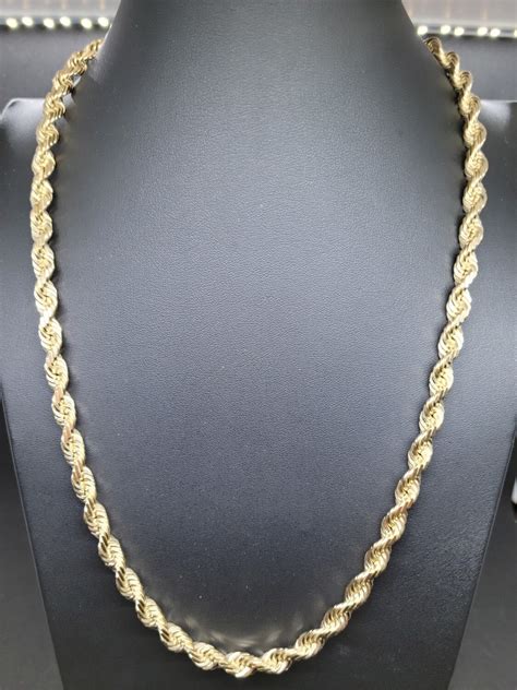 K Mm Diamond Cut Rope Chain