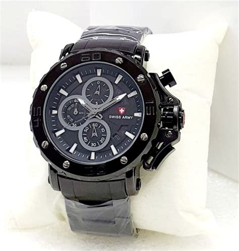 Swiss Army Jam Tangan Pria Chrono Aktif Tali Rantai Stainless