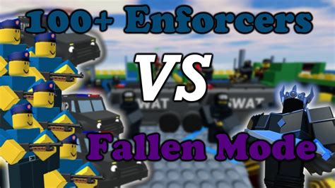 Enforcers Vs Fallen Mode Tower Defense Simulator Youtube