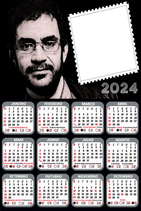 Foto Calendário Renato Russo 2024 Moldura Png Digital Grátis