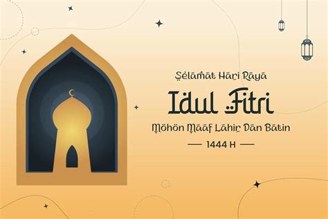 Happy Eid Al Fitr 1444 H written in Bahasa script can be used as a ...