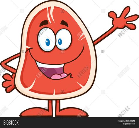 Happy Steak Cartoon Mascot Image & Photo | Bigstock