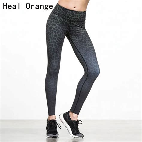 Heal Orange Women Sport Legging Sexy Leopard Printed Yoga Pants Plus