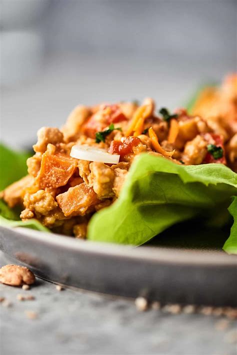 Thai Peanut Chicken Lettuce Wraps Recipe Minute Healthy Dinner