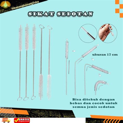 Jual SKN Sikat Sedotan Stainless Steel Brush Straw Stain Less Bengkok