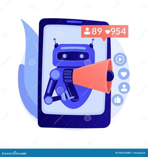 Artificial Intelligence In Social Media Abstract Concept Vector