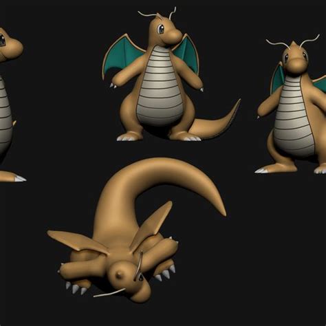 Descargar Archivo Stl Pokemon Dratini Dragonair Y Dragonite Dise O