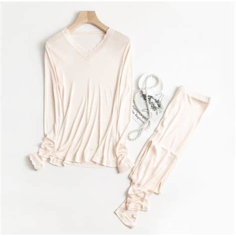 Soie sexy ensemble lingerie femme hiver thermique haut femmes vêtements