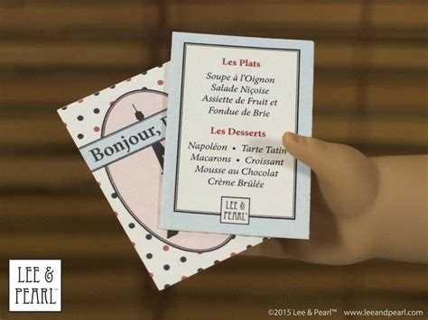 Make This Great Bonjour Paris Bistro Menu Printable For 18 Dolls Like