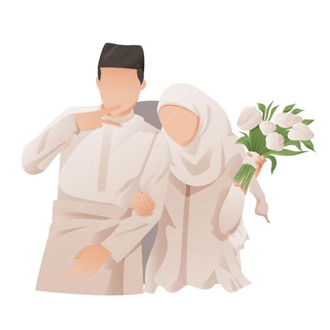 Premium Vector Islamic Wedding Couple Cartoon