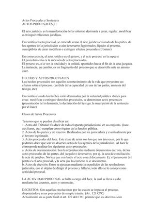 Actos Procesales Y Sentencia PDF