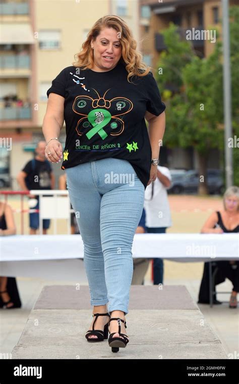 Model Rosa Maria Vázquez walks the runway during the Miss Curvys