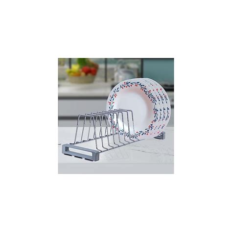 Plantex Stainless Steel Thali Stand Dish Rack Plate Stand Plate Rack