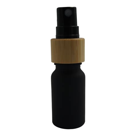 Ml Matte Black Glass Bottles Black Bamboo Atomisers Pack Of