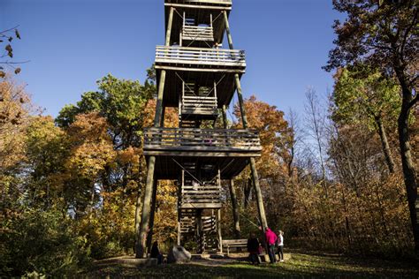 Watchtower Of Pike Lake State Park Surrounded By Autumn Foliage