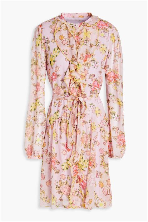 Saloni Tilly Ruffled Floral Print Silk Chiffon Mini Dress The Outnet