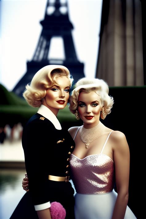 Lexica Portrait Of Marylin Monroe Posing With Coco Chanel In Front Of