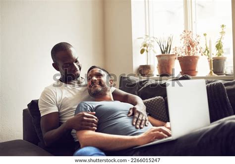 Black White Gay Couple Looking Each Stock Photo 2266015247 Shutterstock