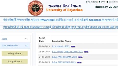 Uniraj Rajasthan University Result 2023 Result Uniraj Ba Bsc 2nd Year