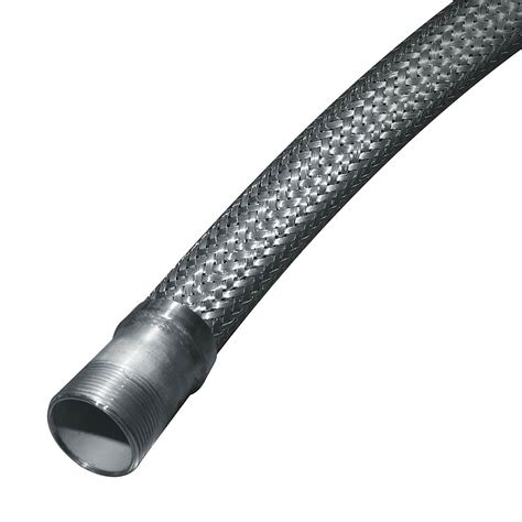 2 In Stainless Steel Braided Hose Assemblies W Carbon Steel Male Npt