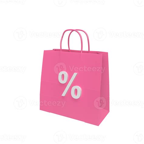 Bag And Discount 3d Model Cartoon Style Render Illustration 8479829 Png