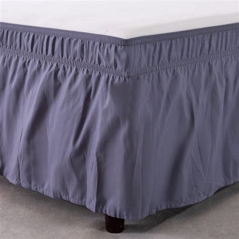 Elasticated Bed Skirt Wrap Around Bed Valance Skirt Dust Ruffled Bed