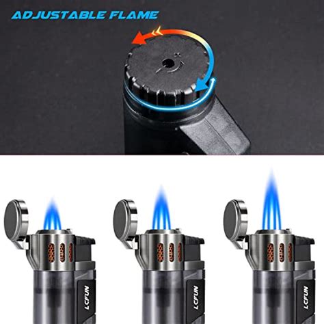 LcFun Torch Lighter 2 Pack Refillable Butane Lighter Triple Jet Lighter