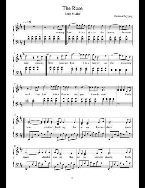 Therose Sheet Music For Piano Download Free In Pdf Or Midi