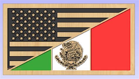 Split Flag Us Mexico Dxf Crv Etsy