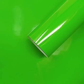 HAPPYMATES Green Satin Metallic Finish Vinyl Wrap Film Roll Fluorescent