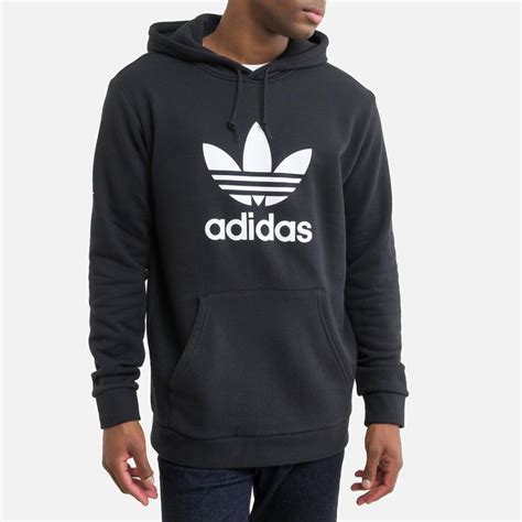 Sweat à Capuche Logo Trefoil Noir Adidas Originals La Redoute