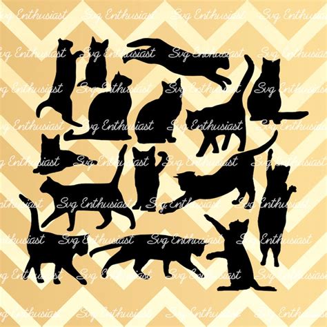 Cats Svg Cats Silhouette Svg Cats Bundle Svg Cats Cut Etsy