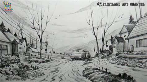 Landscape Beautiful Pencil Shading Drawing / How to draw trees in pencil is a question by many ...