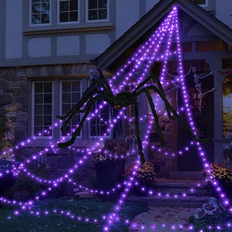 Amazon Halloween Spider Web Lights Decoration Led Spider Webs