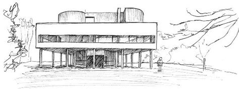 Villa Savoye Le Corbusier Sketch Villa Savoye Sketch Monuments Le