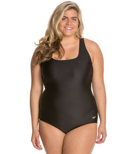 Speedo Womens Plus Size Moderate Ultraback One Piece Swimsuit At