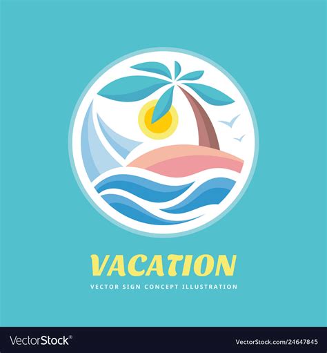 Summer Travel Vacation Logo Concept Royalty Free Vector