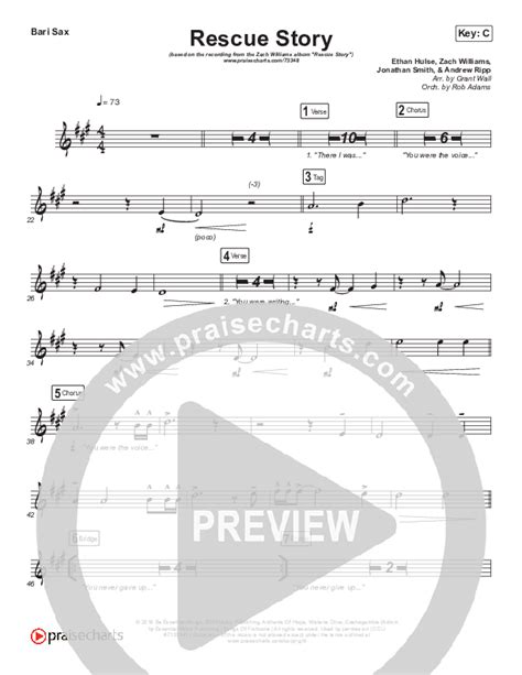 Rescue Story Bari Sax Sheet Music Pdf Zach Williams Praisecharts